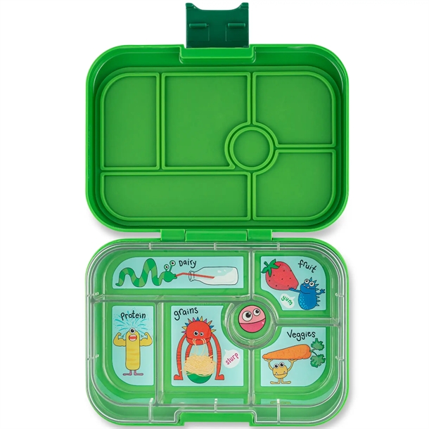 Yumbox Madkasse Bento Original - 6 rum - Jurassic Green/Sjove monstre Yumbox Madkasse Bento Original - 6 rum - Jurassic Green/Sjove monstre