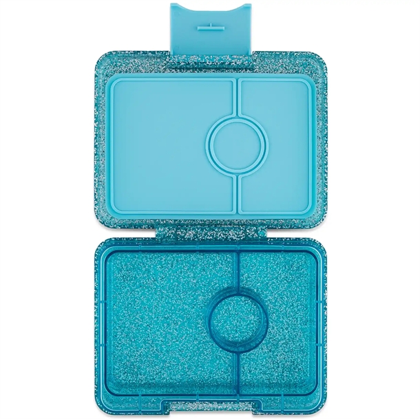 Yumbox Madkasse Snack - 3 rum - Twinkle Teal Glitter Yumbox Madkasse Snack - 3 rum - Twinkle Teal Glitter