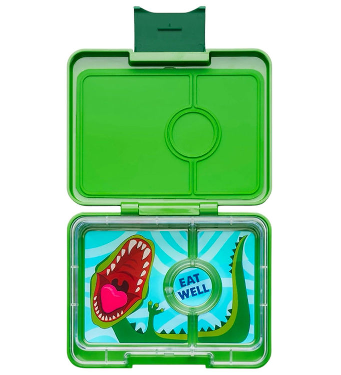 Yumbox Madkasse m. 3 Rum - Bento Snack - 480 ml - Jurassic Green Yumbox Madkasse m. 3 Rum - Bento Snack - 480 ml - Jurassic Green