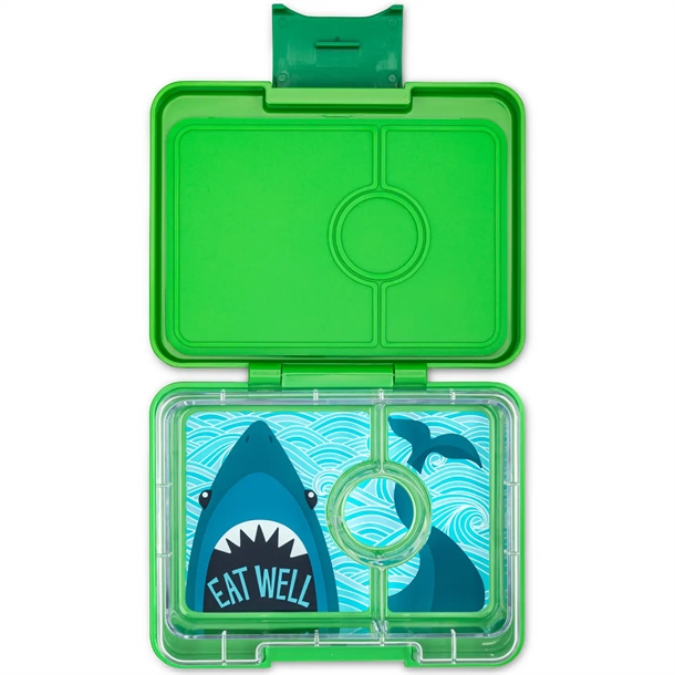 Yumbox Madkasse m. 3 Rum - Bento Snack - Grøn/Haj