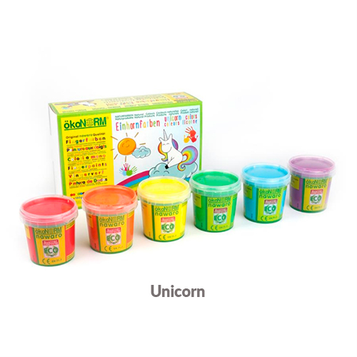 ökoNORM | Fingermaling - 6 x 150 gram Unicorn