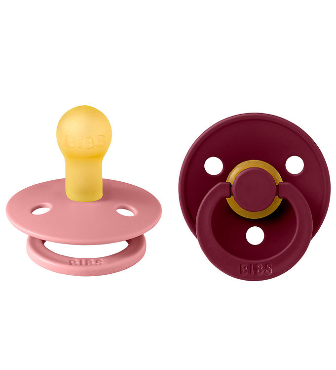 BIBS Colour Sutter - 2-pak - Str. 1 - Rund - Dusty Pink/Coral