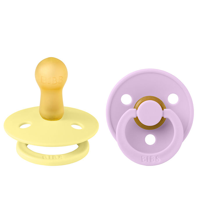 BIBS Colour Sutter - 2-pak - Str. 2 - Rund - Sunshine/Violet Sky BIBS Colour Sutter - 2-pak - Str. 2 - Rund - Sunshine/Violet Sky