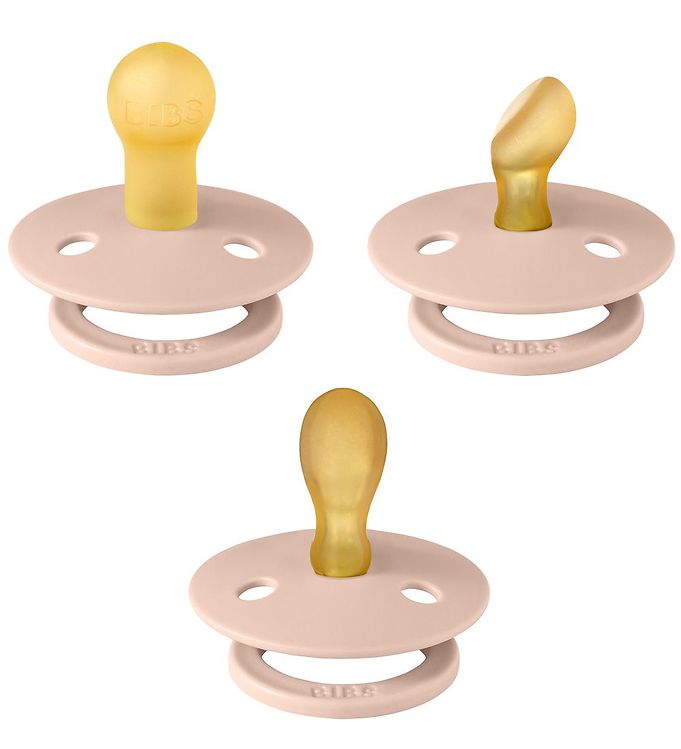 BIBS Colour Sutter - 3-pak - Str. 1 - Naturgummi - Blush