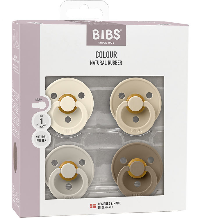 BIBS Colour Sutter - Str. 1 - 4-pak - Rund - Vanilla Mix BIBS Colour Sutter - Str. 1 - 4-pak - Rund - Vanilla Mix