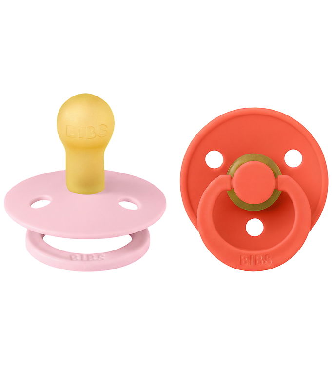 BIBS Colour Sutter - Str. 1 - Rund - 2-pak - Baby Pink/Tango BIBS Colour Sutter - Str. 1 - Rund - 2-pak - Baby Pink/Tango