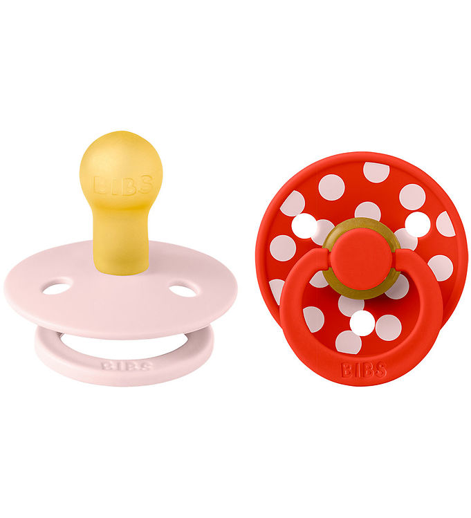 BIBS Colour Sutter - Str. 1 - Rund - 2-pak - Blossom/Candy Apple