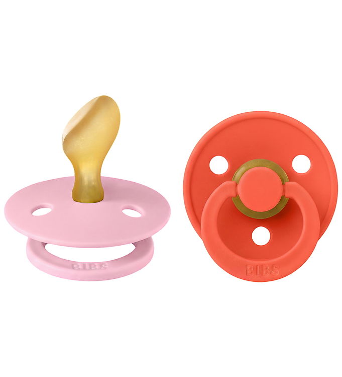 BIBS Colour Sutter - Str. 2 - Anatomisk - 2-pak - Baby Pink/Tang BIBS Colour Sutter - Str. 2 - Anatomisk - 2-pak - Baby Pink/Tang