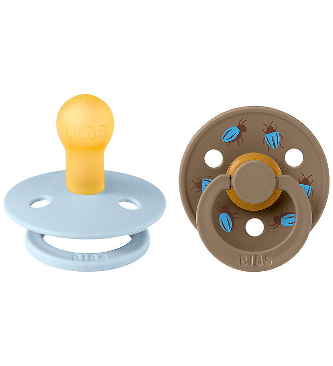 BIBS Studio Colour Sutter - Str. 1 - Rund - 2-pak - Baby Blue/Da BIBS Studio Colour Sutter - Str. 1 - Rund - 2-pak - Baby Blue/Da