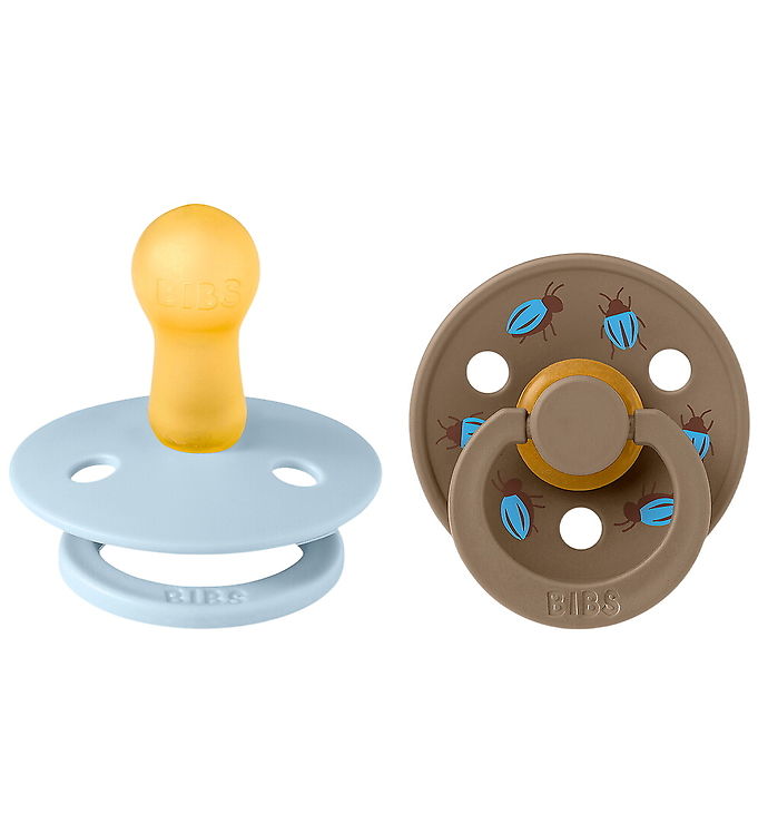 BIBS Studio Colour Sutter - Str. 2 - Rund - 2-pak - Baby Blue/Da BIBS Studio Colour Sutter - Str. 2 - Rund - 2-pak - Baby Blue/Da