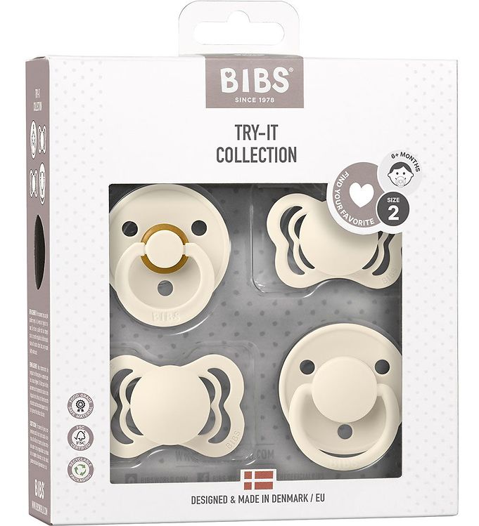 BIBS Sutter - Try-It Collection - 4-pak - Str. 2 - Ivory BIBS Sutter - Try-It Collection - 4-pak - Str. 2 - Ivory