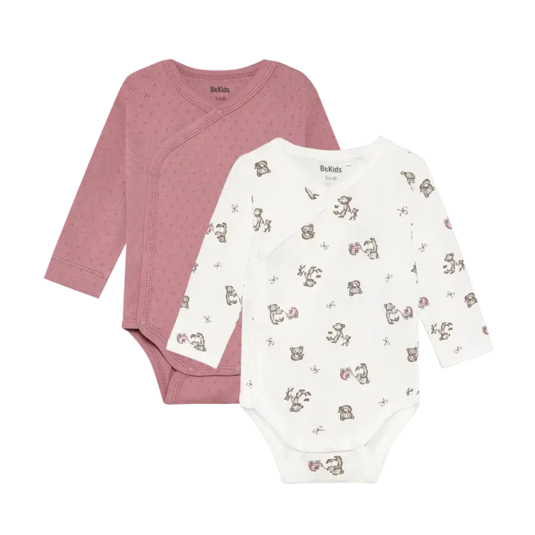 BeKids Langærmet Wrap Body 2-Pak - Nostalgia Rose - 50