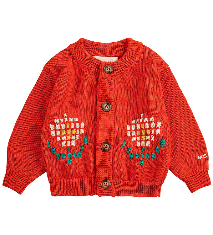 Bobo Choses Cardigan - Strik - Pixel Daisy - Rød