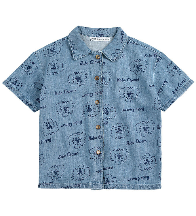 Bobo Choses Denimskjorte K/Æ - Pickle The Dog - Prussian Blue