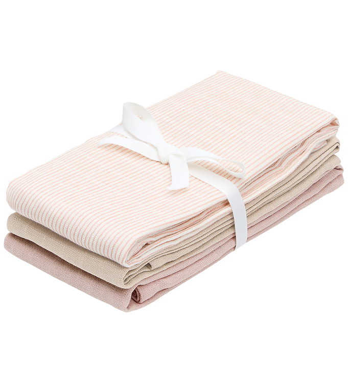 Cam Cam Stofbleer - 3-pak - 70x70 cm - Classic Stripes Rose