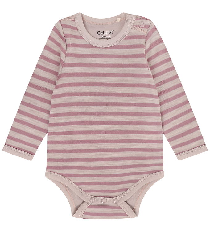 CeLaVi Body l/æ - Uld/Viskose - YD Stripe - Grape Shake CeLaVi Body l/æ - Uld/Viskose - YD Stripe - Grape Shake