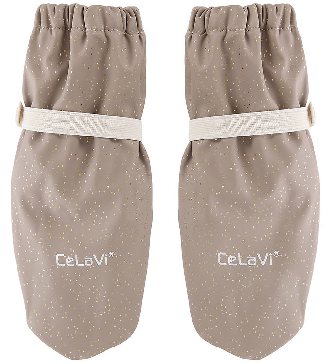 CeLaVi Luffer m. Fleece - PU - Fungi m. Guldprikker CeLaVi Luffer m. Fleece - PU - Fungi m. Guldprikker