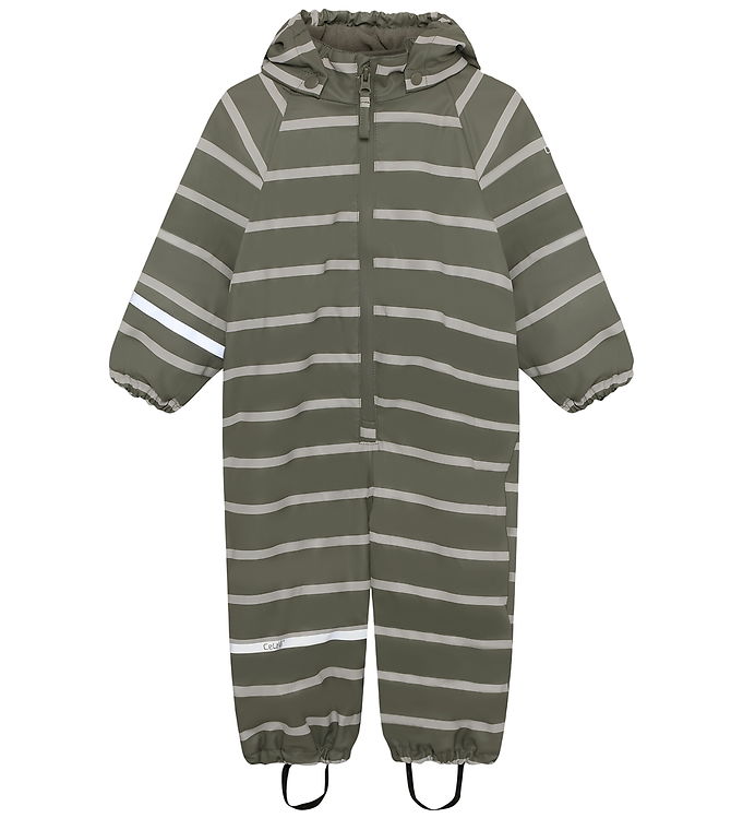 CeLaVi Regndragt m. Fleece - PU - Mulled Basil m. Striber