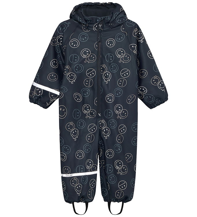 CeLaVi Regndragt m. Fleece - PU - Navy m. Print CeLaVi Regndragt m. Fleece - PU - Navy m. Print
