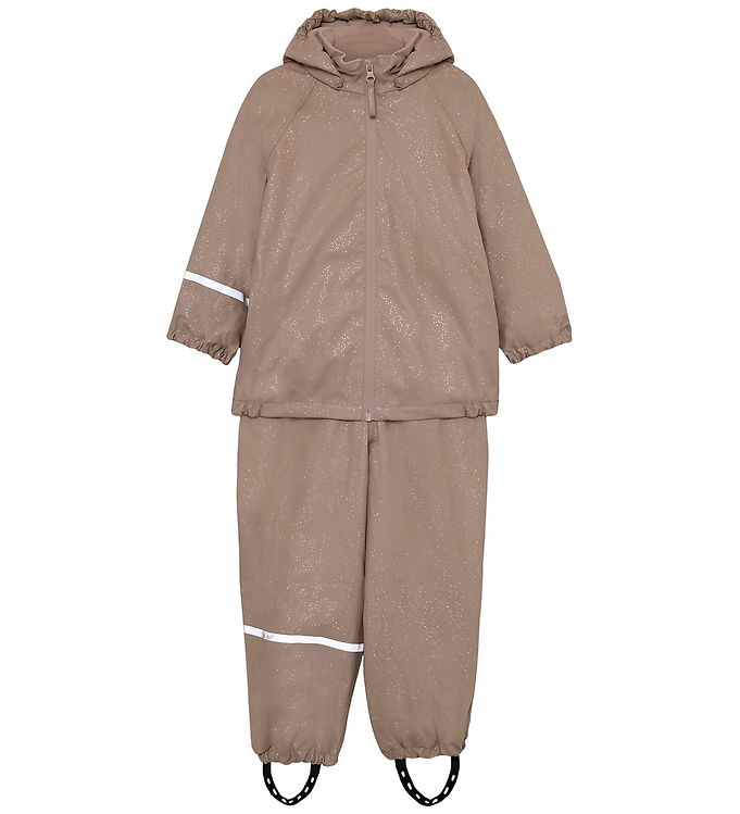 CeLaVi Regntøj m/u Seler - Fleece - PU - Fungi m. Guldprikker CeLaVi Regntøj m/u Seler - Fleece - PU - Fungi m. Guldprikker
