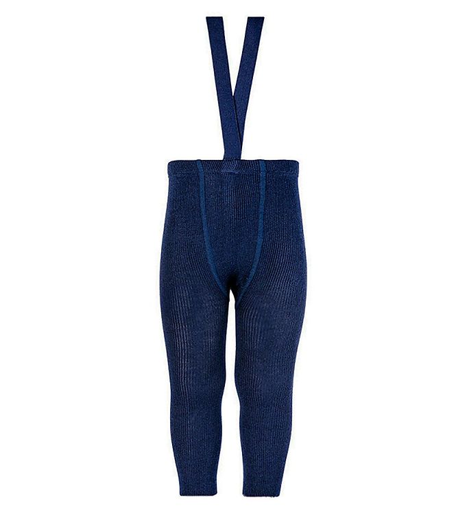 Condor Leggings m. Seler - Uld/Akryl - Navy Blue Condor Leggings m. Seler - Uld/Akryl - Navy Blue