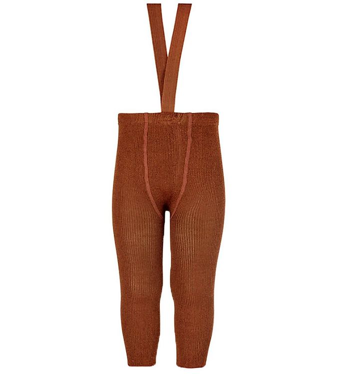 Condor Leggings m. Seler - Uld/Akryl - Terracota Condor Leggings m. Seler - Uld/Akryl - Terracota