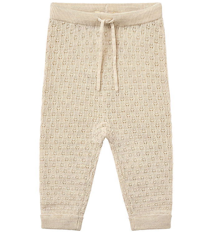 Copenhagen Colors Leggings - Strik - Uld - Pale Cream Melan
