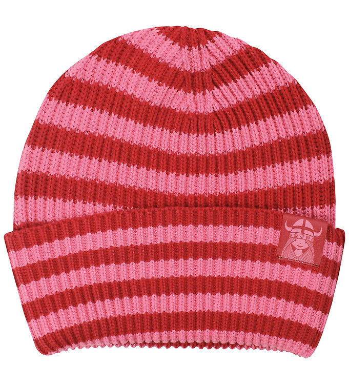 Danefæ Hue - Strik/Rib - DaneBy - Dark Red/Soft Cherry Freja
