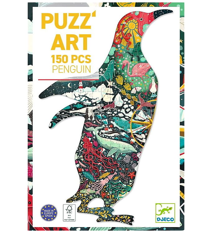 Djeco Puslespil - 150 Brikker - Puzz'art Pingvin Djeco Puslespil - 150 Brikker - Puzz'art Pingvin