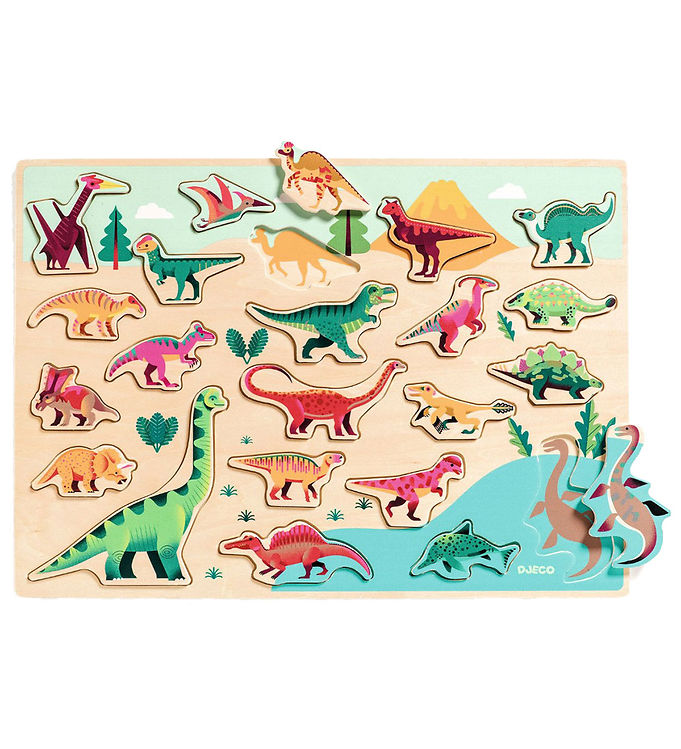Djeco Puslespil - 22 Brikker - Puzzlo Dino Djeco Puslespil - 22 Brikker - Puzzlo Dino