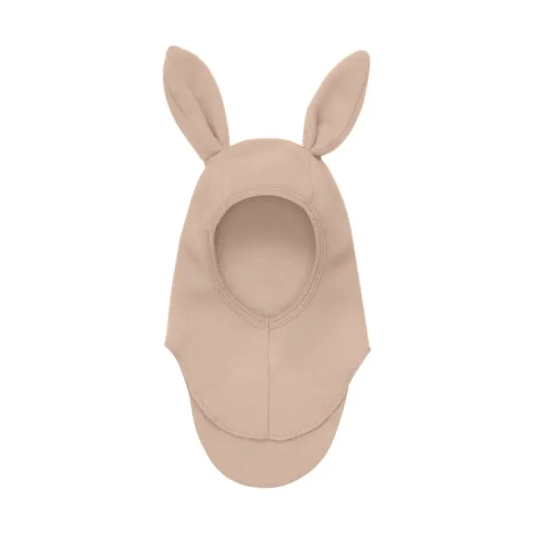 Elefanthue m. Ører Uld Fleece - Mahogany Rose - 0-12 MDR.