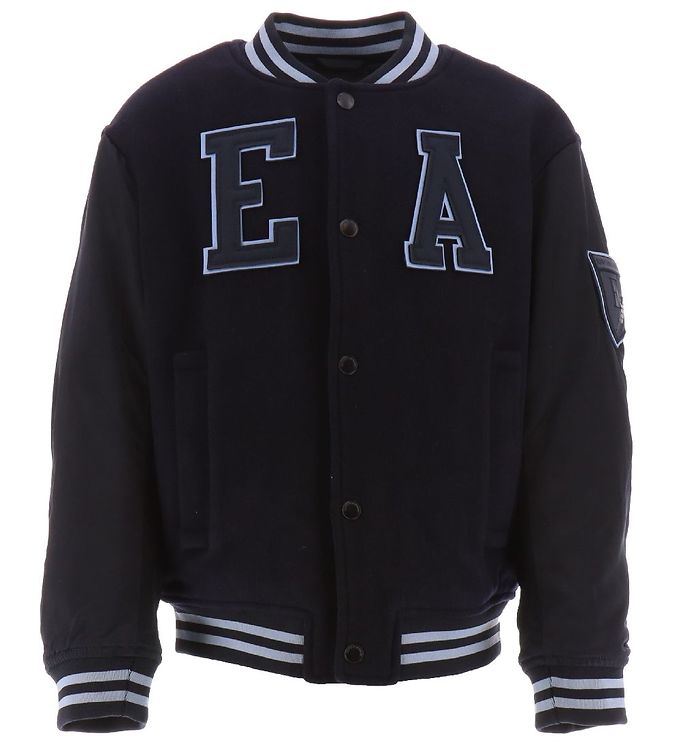 Emporio Armani Jakke - Uld - Navy m. Lyseblå Emporio Armani Jakke - Uld - Navy m. Lyseblå