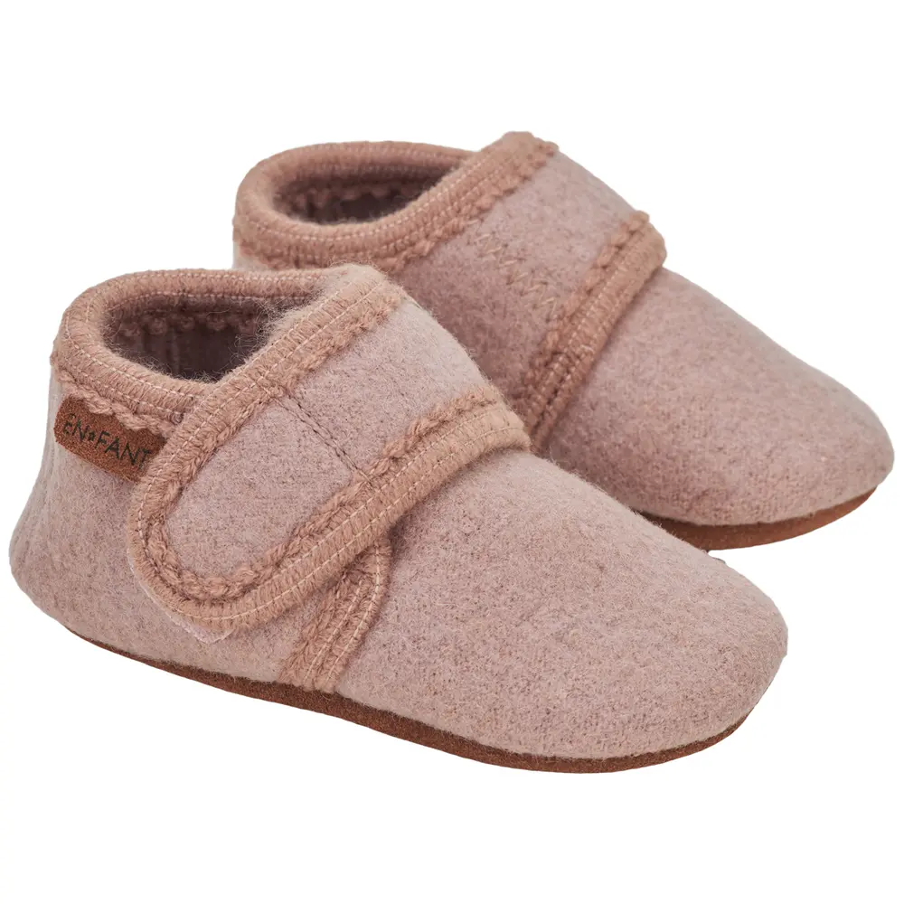 En Fant Baby Wool Slippers - Bark - 17/18