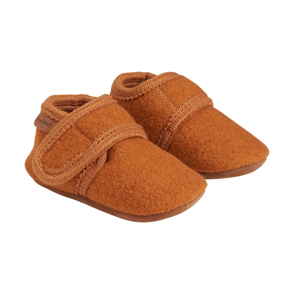 En Fant Baby Wool Slippers - Leather Brown - 23-24