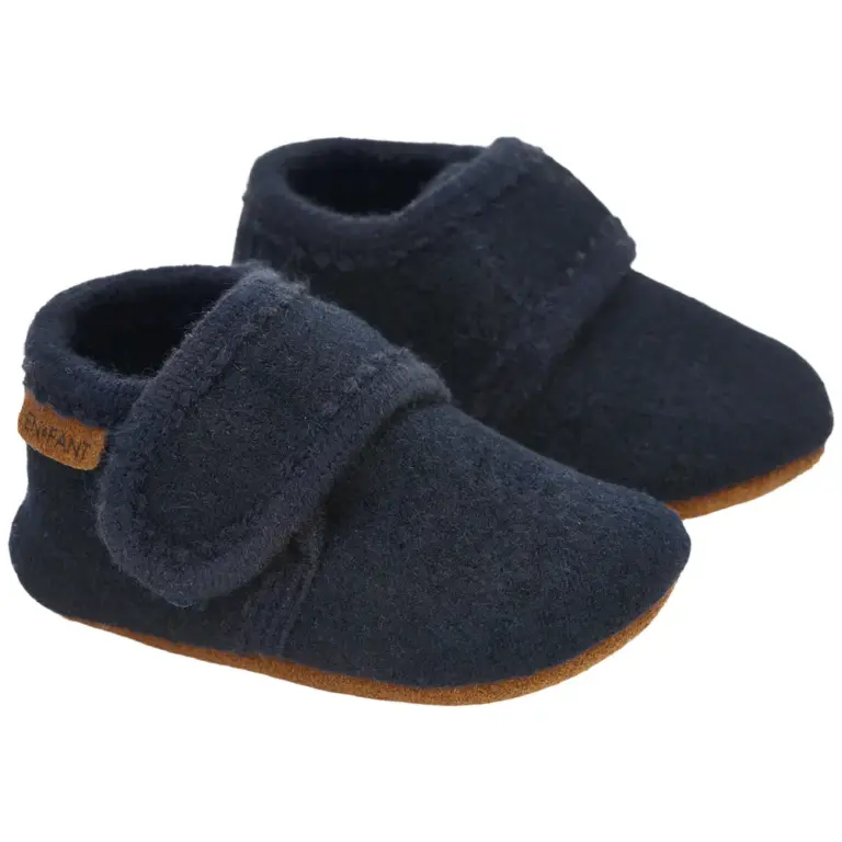 En Fant Baby Wool Slippers - Navy - 17/18
