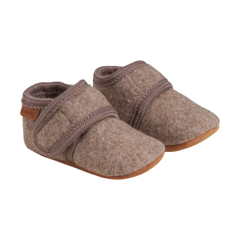 En Fant Baby Wool Slippers - Walnut - 17-18