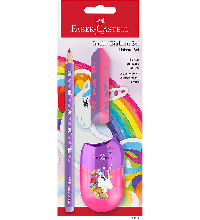 Faber-Castell Blyantsæt - Jumbo Unicorn - 3 Dele - Lilla