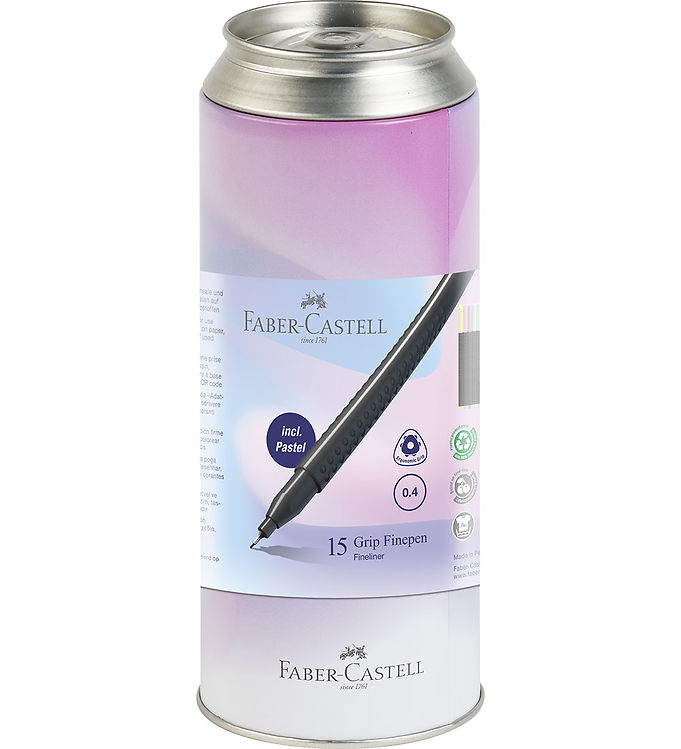 Faber-Castell Tuscher - Grip Finepen - 15 stk. - Multi/Pastel