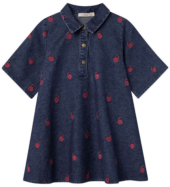 Fliink Kjole - Donna Embr - Dark Denim Blue Fliink Kjole - Donna Embr - Dark Denim Blue