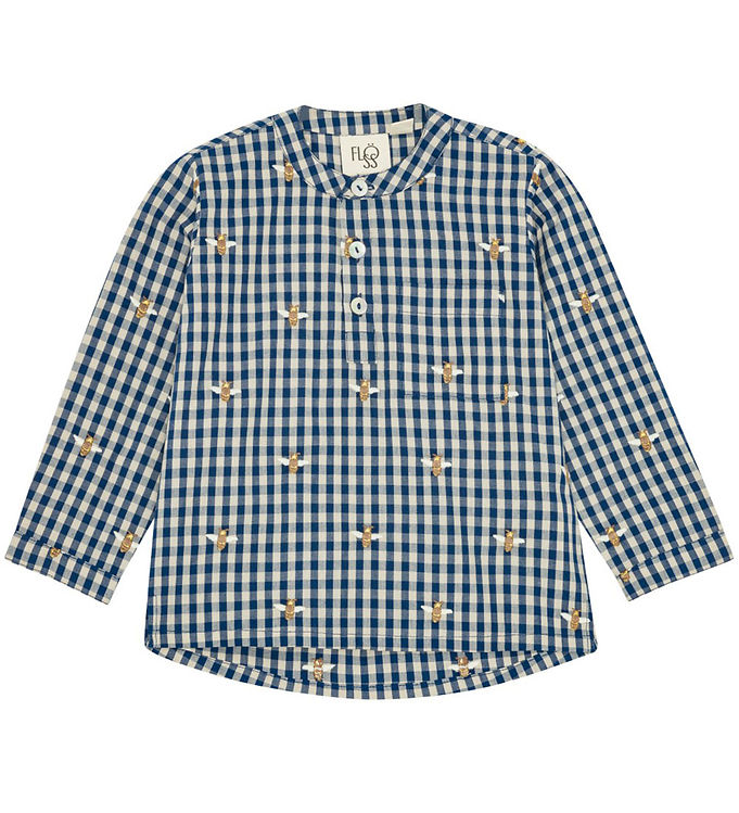Flöss Skjorte - Olivian - Bee blue check