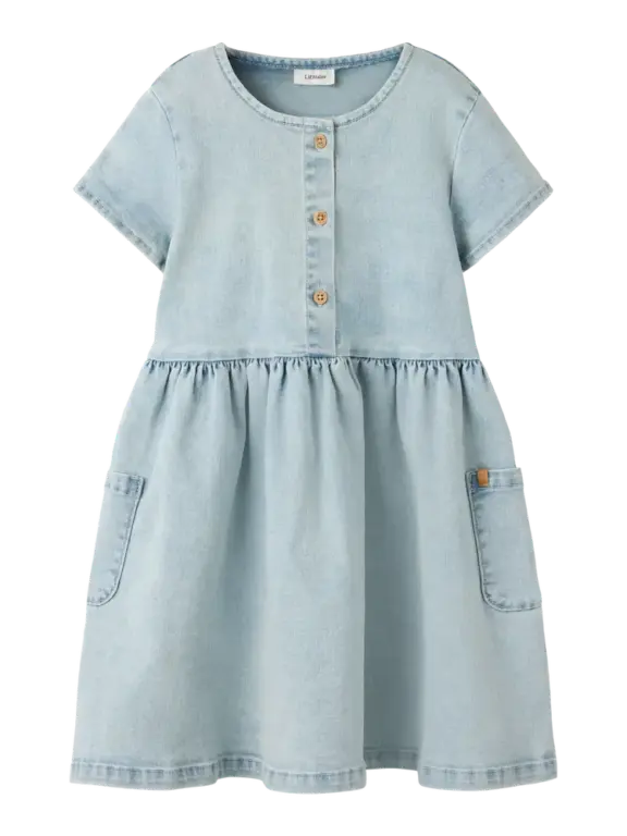 Frances Denim Kjole - Light Blue Denim - 104