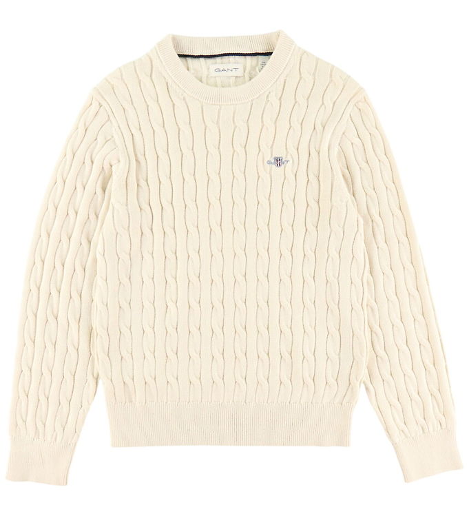 GANT Bluse - Cable Strik - Shield - Creamed White