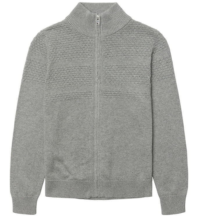 Grunt Cardigan - Strik - GrLoke - Grey Melange