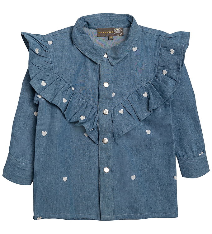 Hanevild Skjorte - Heart - Denim m. Hjerter Hanevild Skjorte - Heart - Denim m. Hjerter