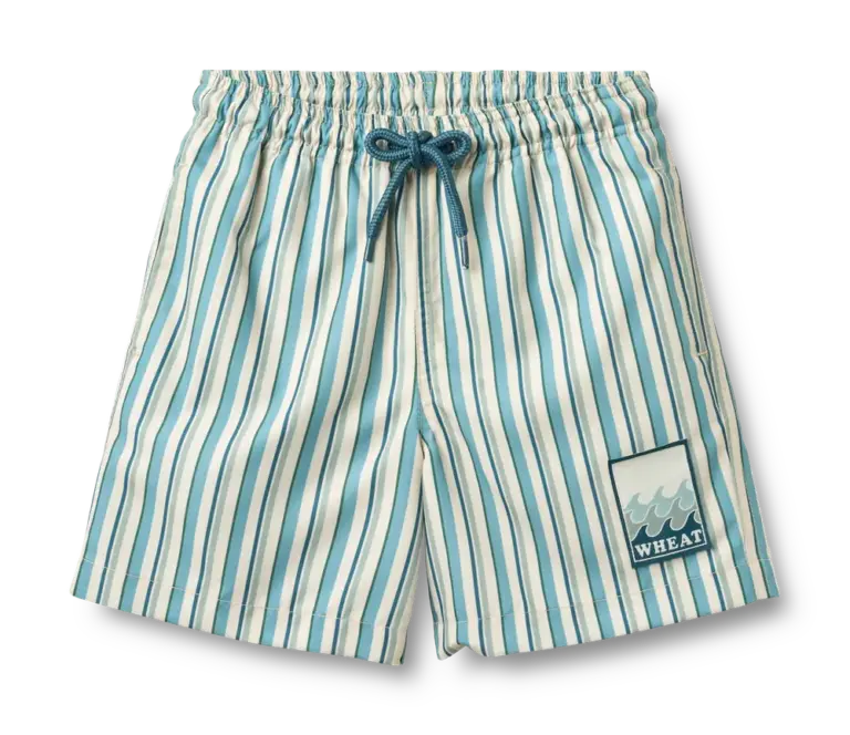 Hansi Badge Badeshorts - Aqua Stripe - 116