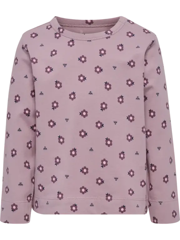 Hummel Langærmet T-Shirt m. Print - Sea Fog - 80 Hummel Langærmet T-Shirt m. Print - Sea Fog - 80