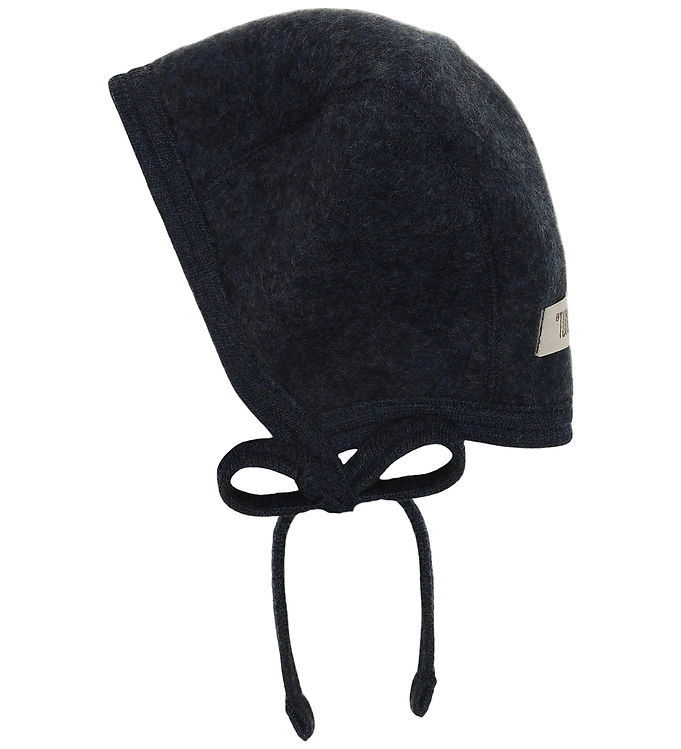 Huttelihut Babyhjelm - Uldfleece - Navy Melange Huttelihut Babyhjelm - Uldfleece - Navy Melange