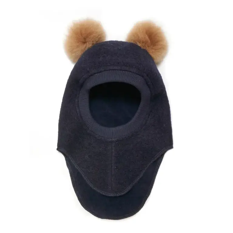 Huttelihut Elefanthue M. Alpaca Pompoms - Dark Navy - 4-6 ÅR