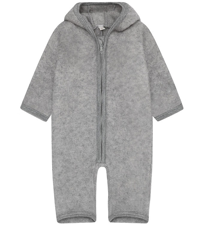 Huttelihut Køredragt - Uldfleece - Medium Grey Melange m. Ører Huttelihut Køredragt - Uldfleece - Medium Grey Melange m. Ører