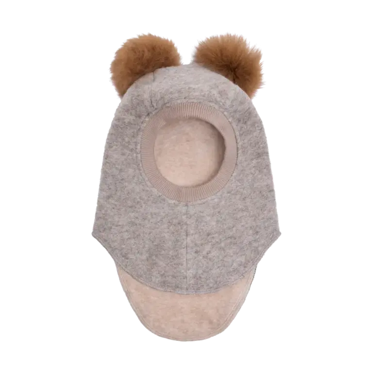Huttelihut Uld Alpaca Elefanthue m. Pompomer - Camel Melange - 52 Huttelihut Uld Alpaca Elefanthue m. Pompomer - Camel Melange - 52